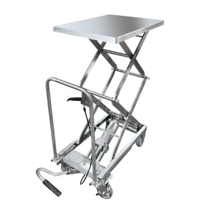 Škarjasta premična delovna miza 500 kg inox
